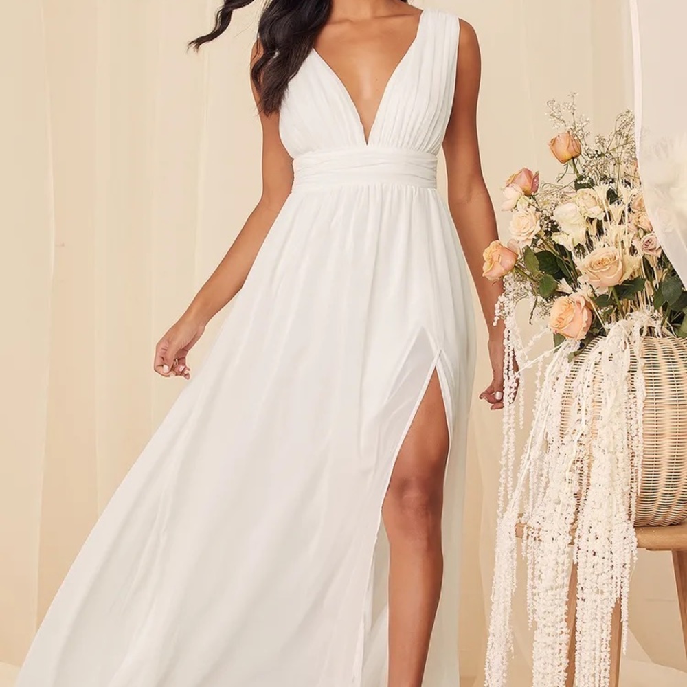 Heavenly Hues White Maxi Dress